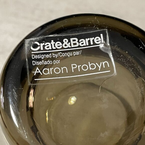 NWL Aaron Probyn Crate & Barrel Set of Two Smoky Brown 8 oz Glass Tumblers RARE - Picture 4 of 4